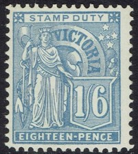 VICTORIA 1886 'VICTORIA' 1/6 BLUE MNH **