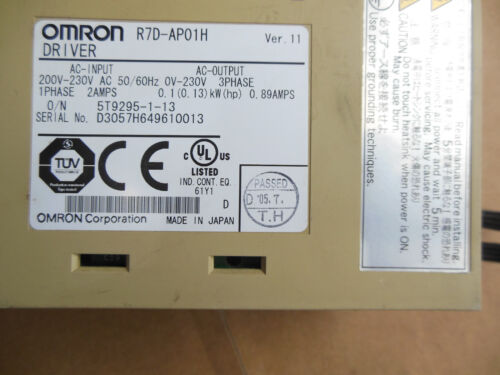 Servoconductor OMRON R7D-AP01H R7DAP01H PLC envío rápido USADO - Imagen 2 de 2