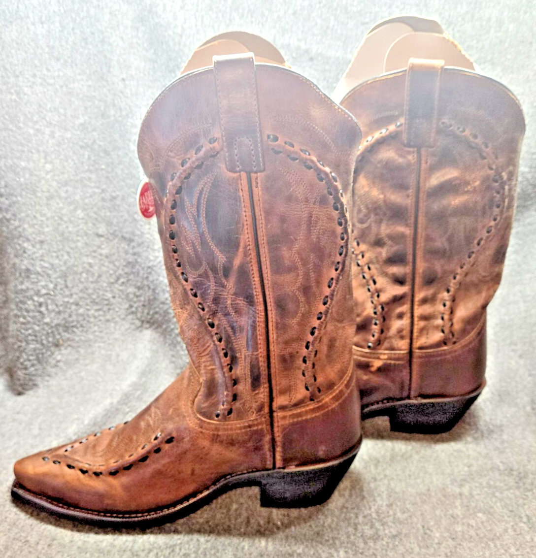 Laredo Laramie Snip Toe Boots SZ 8D 68434 Ant Brown Bucklace  display picture 3