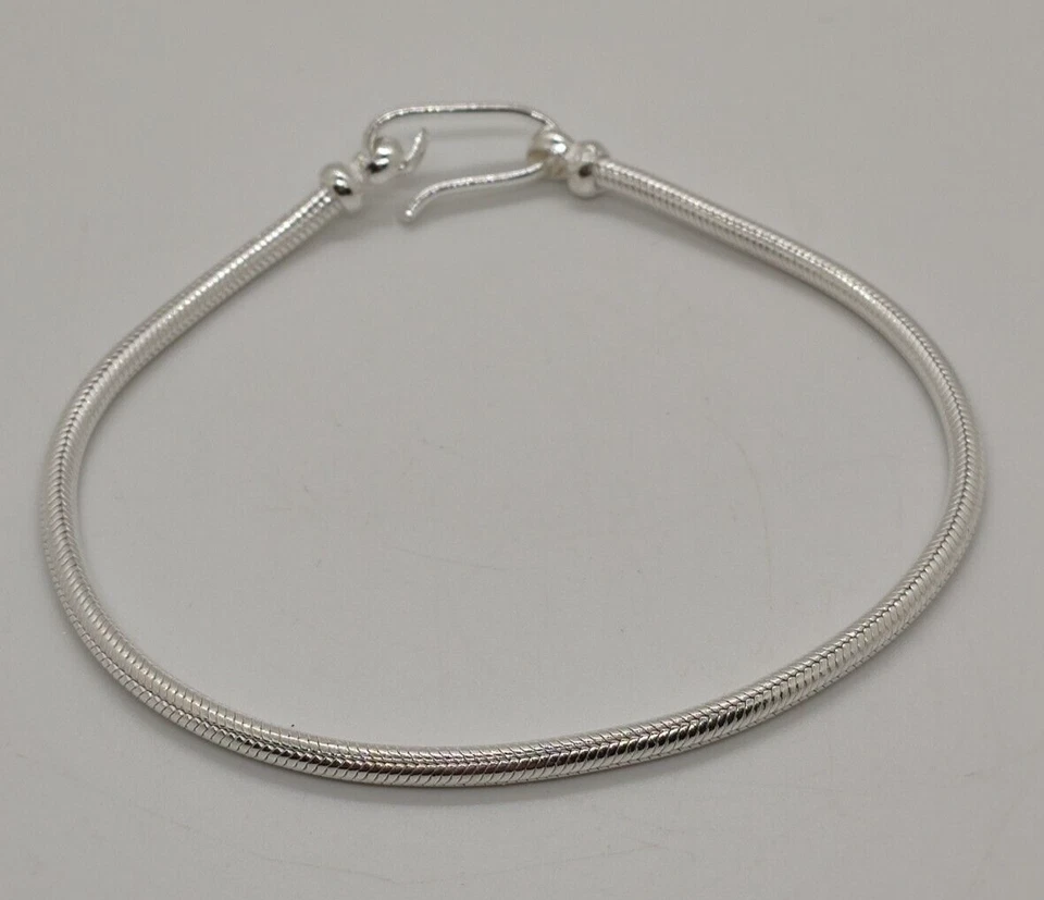 BRACCIALE SNAKE SERPENTE ARGENTO 700 UOMO TIBETANO CODA TOPO INDIA CM 20.3 S6.1 - Immagine 2 di 4