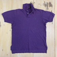 POLO RALPH LAUREN - Vtg 1980s Distressed Purple USA Made Shirt, Mens MEDIUM