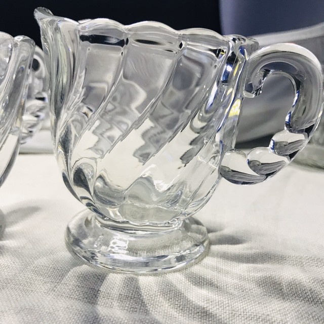 Vintage Fostoria Colony Pattern Clear Glass Creamer & Sugar Bowl Set eBay