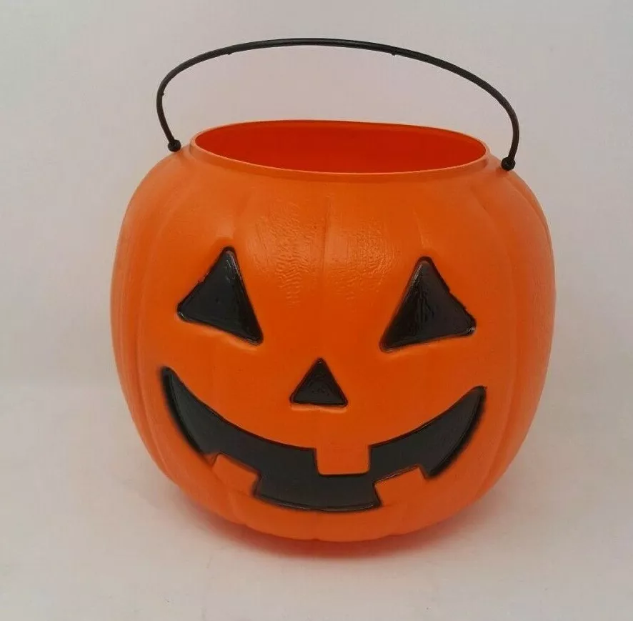Halloween Pumpkin Candy Bucket Orange