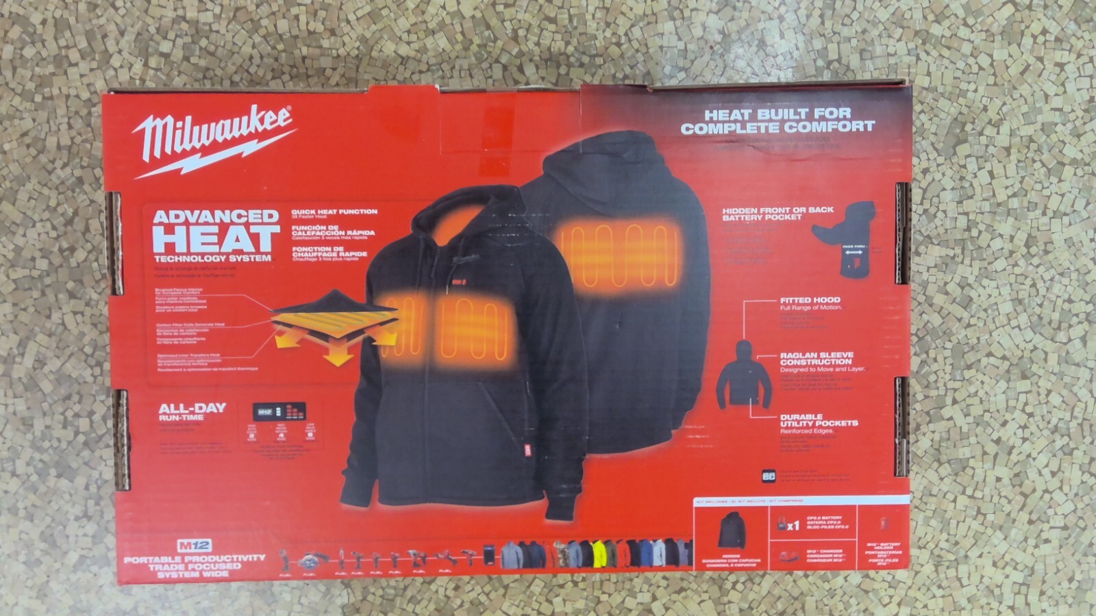 MILWAUKEE M12 HEATED HOODIE KIT - LARGE - BLACK (306B-21L) - NEW IN BOX
