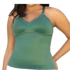 Ruby Ribbon Full Support Siren Cami Shapewear Palm Leaf Green Tank Size 42