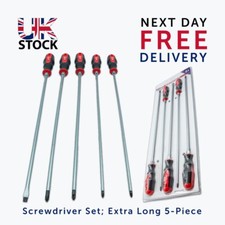 5 Piece Extra Long Screwdriver Set Reach Screwdrivers 450MM 18" Length Hex Drive