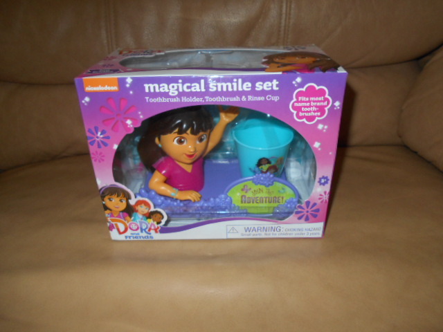 Dora The Explorer Great Smiles Girl's Tooth Brushing Set Toothbrush, Holder Cup