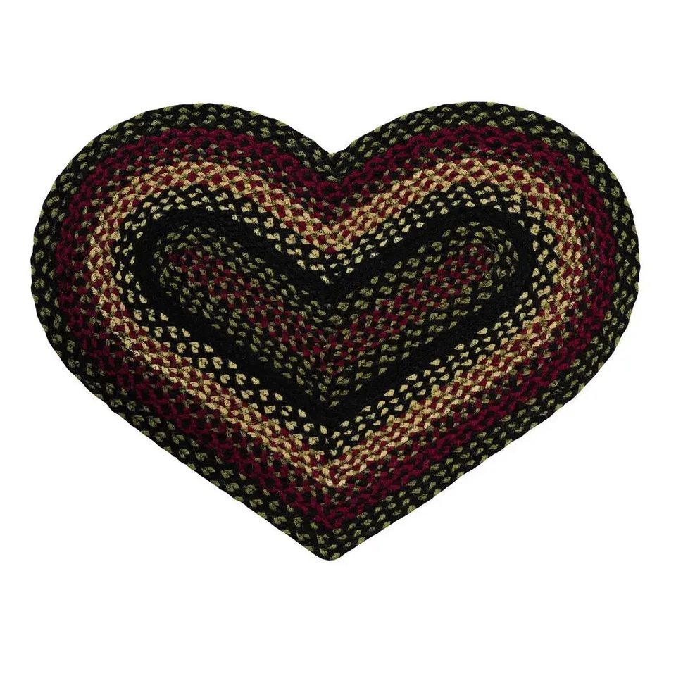 Alfombra trenzada tartán de IHF Rugs. Ovalado y rectangular. Muchos tamaños. Negro/Rojo Foto 4 de 4