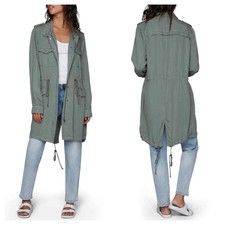 Wash Lab Denim Road Trim Split Hem Zip-up Jacket (xs)