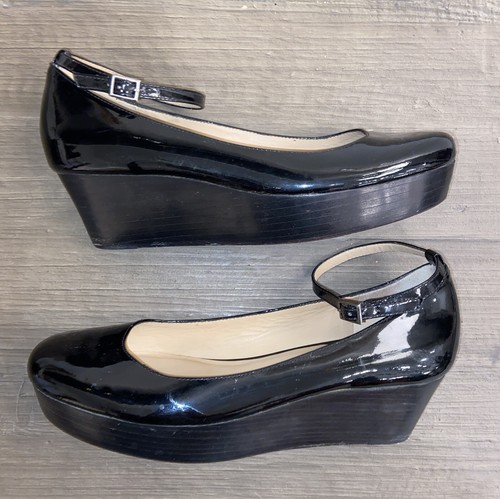 KATE SPADE Women's Black Patent Leather Abigail Platform Wedge Pumps 8.5 - Picture 3 of 21