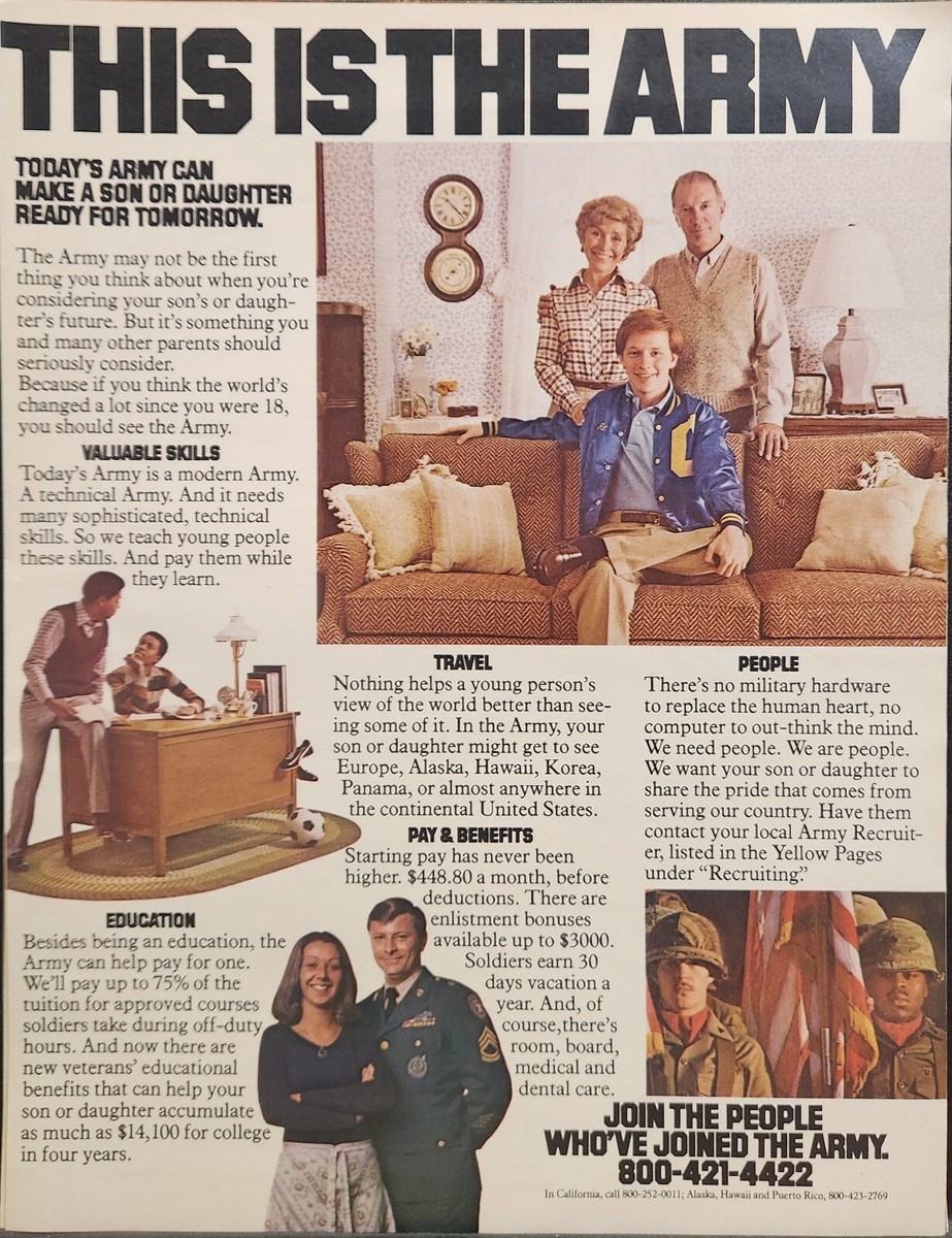 1980 US Army Recruiting Print Ad Ephemera Art Decor | eBay