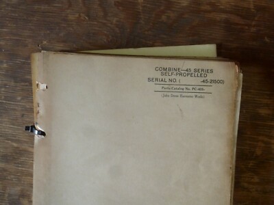 John Deere 45 SP Combine w Hercules JX-4C-3 Engine Parts Catalog Manual PC433