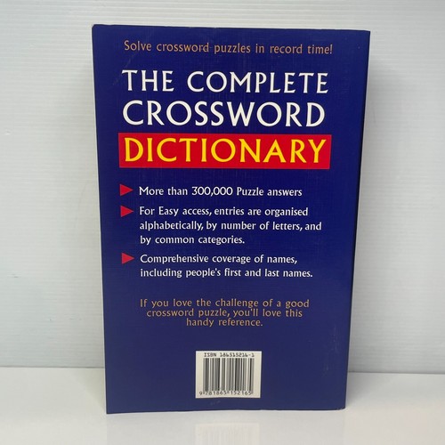 Complete Crossword Dictionary by Redwood (Paperback Book) Guides, Dictionary - Picture 2 of 7