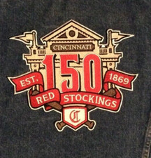 CINCINNATI REDS STOCKINGS 150TH PATCH VINTAGE JERSEY STYLE WORLD SERIES CHAMPION