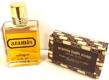ARAMIS Vtg NEW YORK Original BATH SOAP BAR w/1 Oz. 85% Bottle MEN'S COLOGNE Read