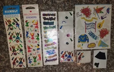 LOT Vintage Mrs Grossmans Hambly Cheerleader Cheerleading Stickers Prismatic NOS