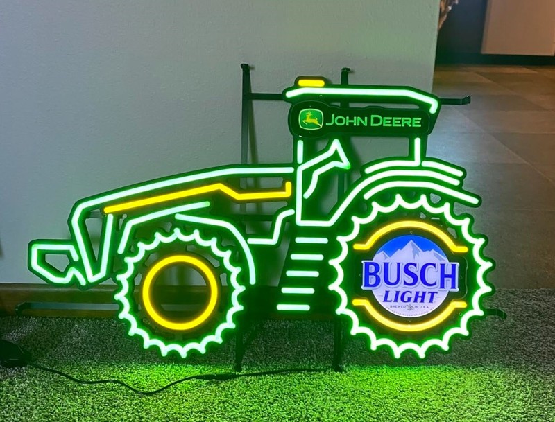 US STOCK John Deere Farm Tractor Light Beer LED Neon Lamp Sign With Dimmer 30"