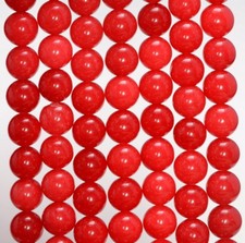 8MM COLOR RED JADE GEMSTONE ROUND LOOSE BEADS 15"
