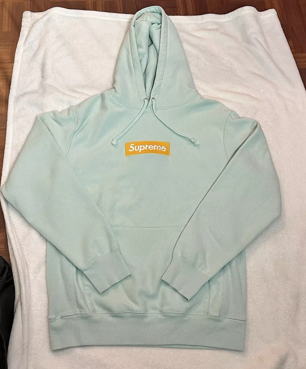 Supreme Box Logo Hooded Sweatshirt FW Ice Blue   eBay