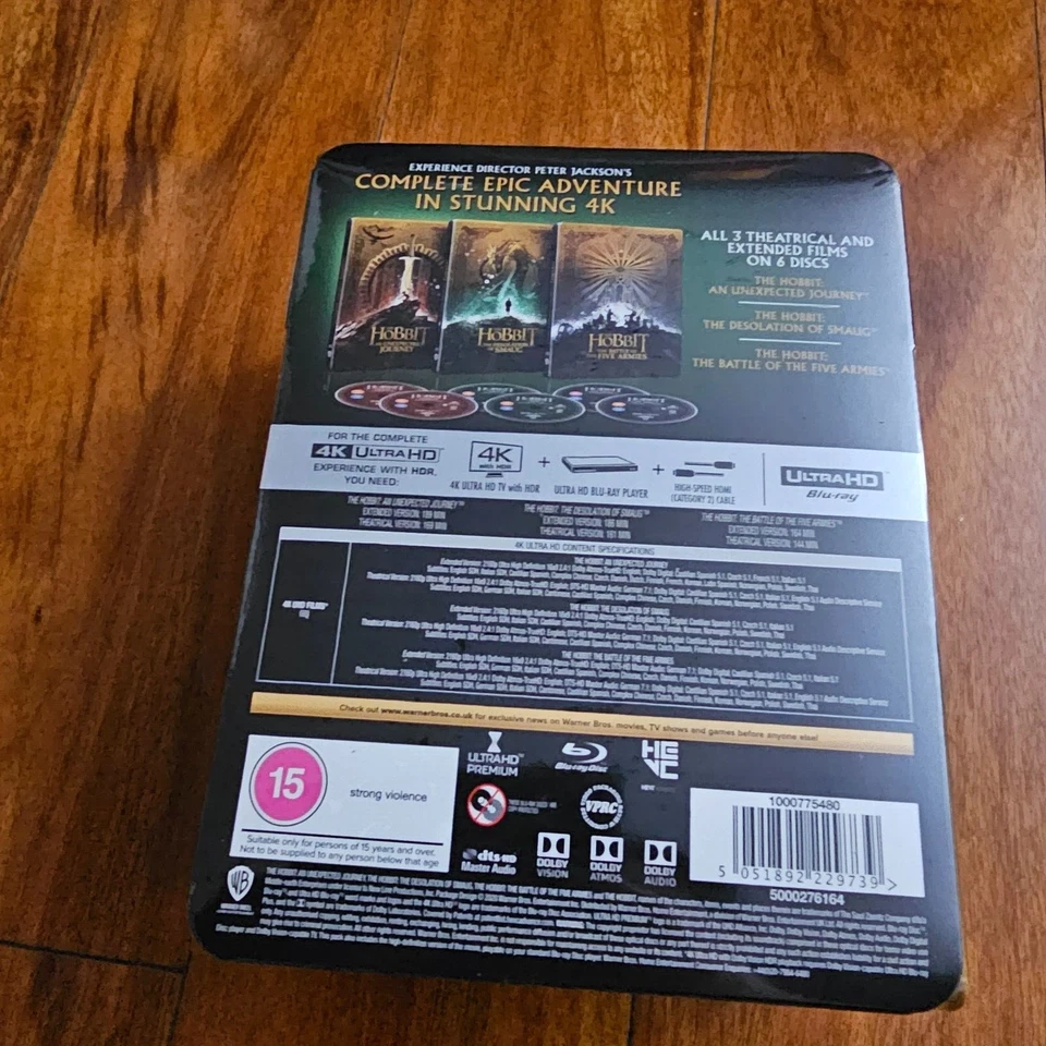 The Hobbit: The Motion Picture Trilogy 4K Blu-ray Extended Steelbook Collection Foto 2 de 3