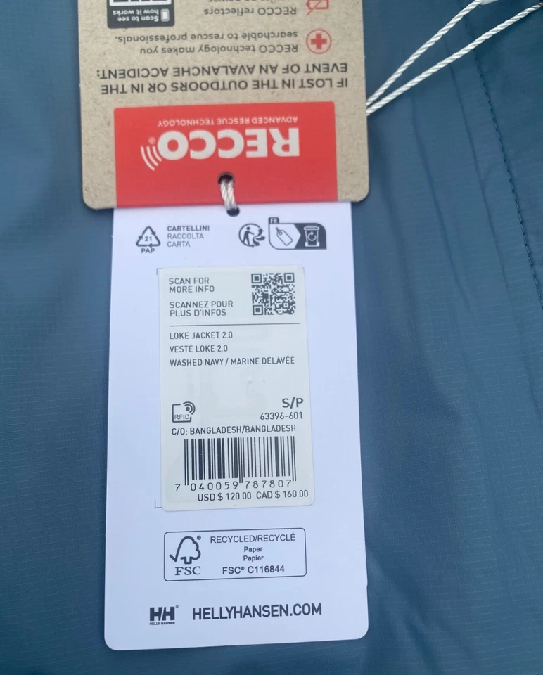 Мужская Helly Hansen Loke дождевик синий $120, размер: S - Изображение 3 из 4