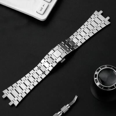 Edelstahl Uhrenarmbänder passend für Ap Royal Oak Serie 15400 15500 Metallarm...