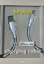 New heyday USB-A Charging Cable for iPhone/iPad, Braided, MFI Certified Blue