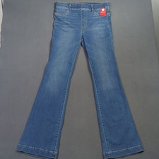 Spanx Jeans Women's XL Tall Blue EveryWear Flare Pull On Denim Wide Leg NWT