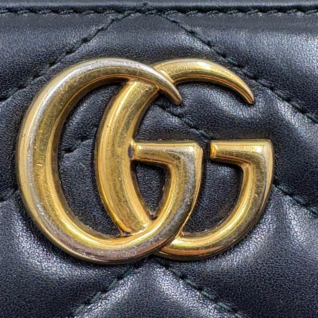 Gucci Long Wallet GG Marmont Leather Black Authentic G0106863 thumbnail 9