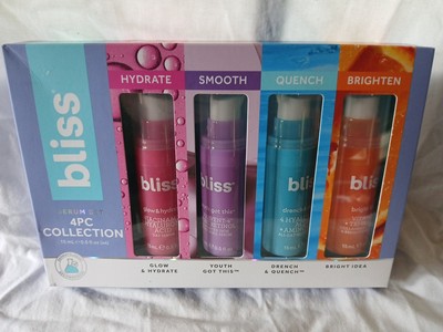 Spa Wonder Bliss 4 Piece Skincare Serum Set (Hydrate Smooth Quench Brighten) NEW