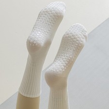 Pilates Yoga Socks Reformer Pilates Grip Sock Non Slip White Cotton Grippy Socks