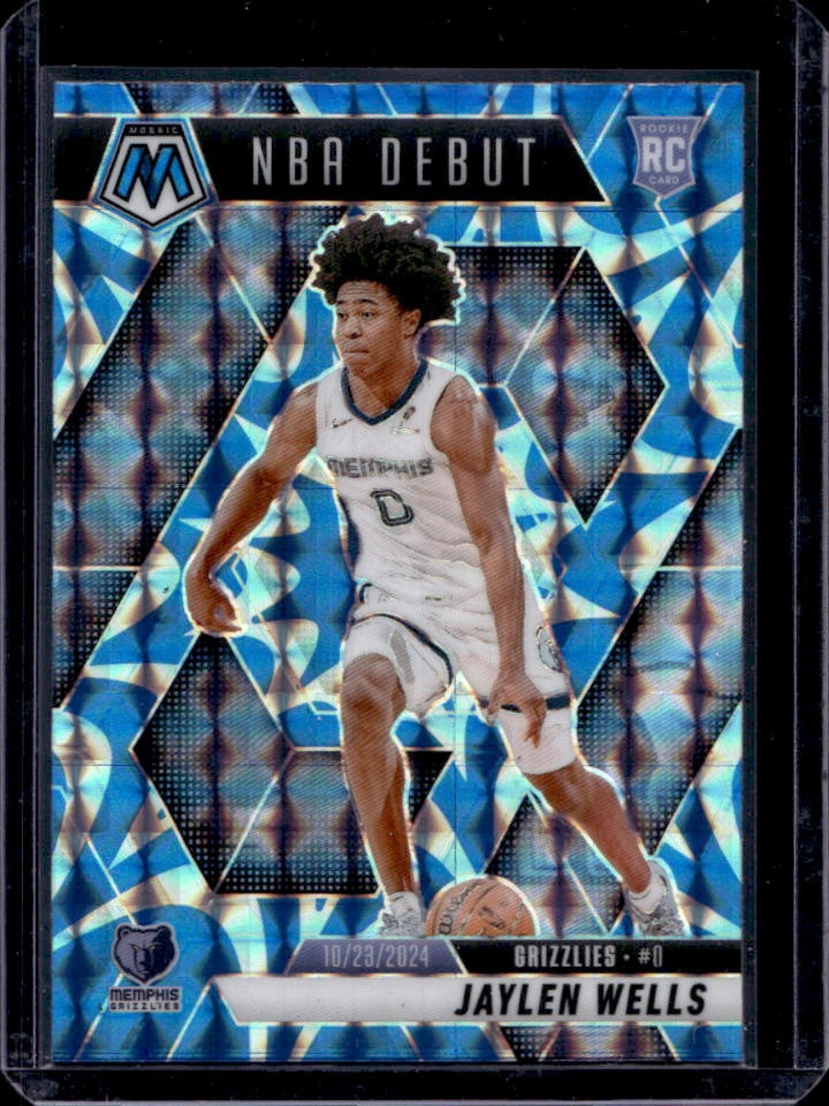2024-25 Mosaic Jaylen Wells RC Reactive Blue NBA Debut #260 Grizzlies