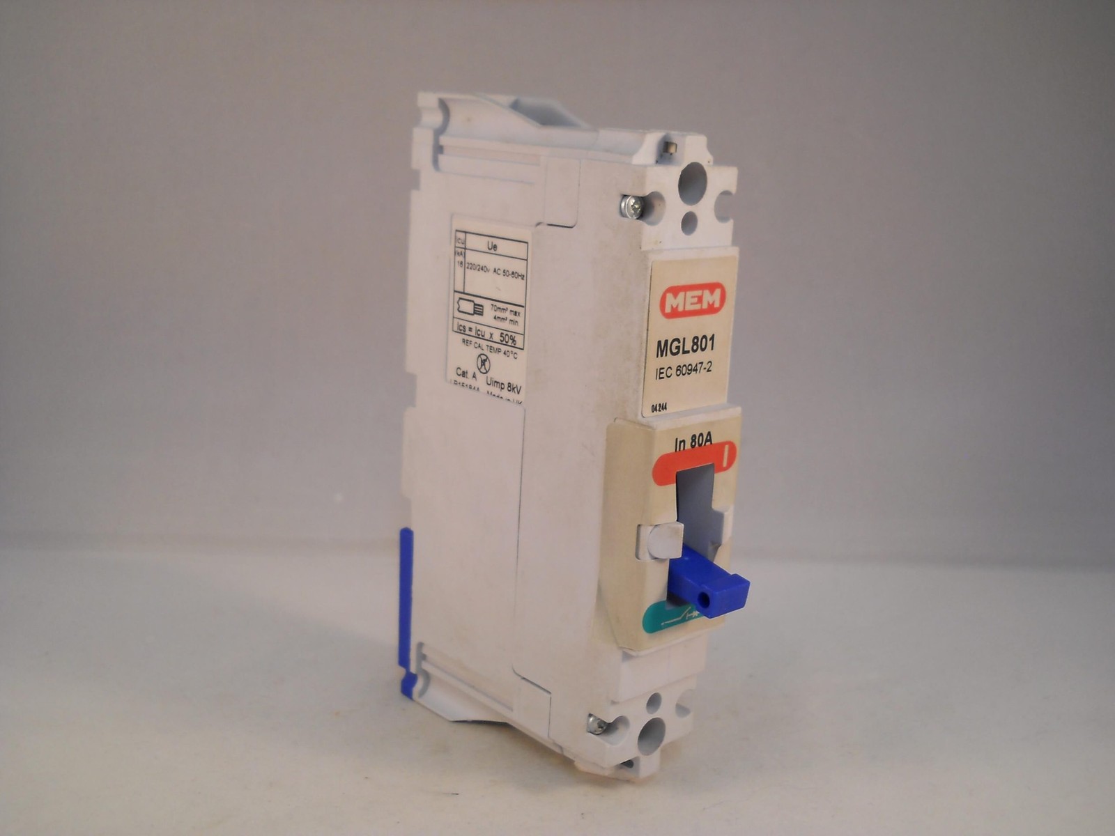 MEM MCCB 80 Amp Single Pole 80A Breaker Memshield 2 Bill TLG801 MGL801