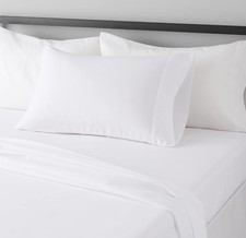 Lightweight Twin Microfiber Sheet Set with 14-Inch Deep Pockets - Bright White