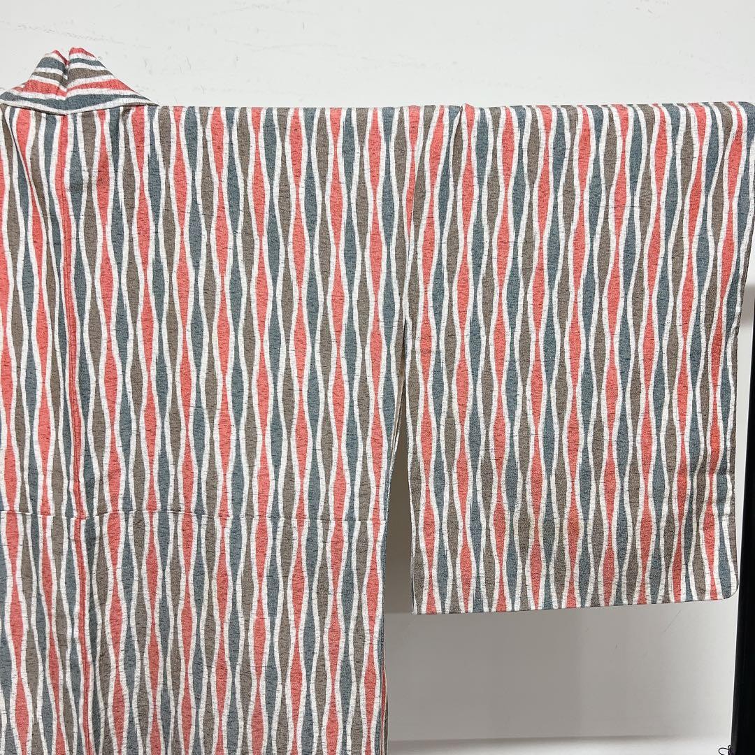 Stylish Kimono Small Pattern Pongee Vertical Stri… - image 6