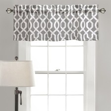 Lush Decor Edward Trellis Light Filtering Window Valance Gray 52x18