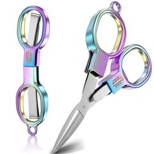 2PCS Folding Scissors, Stainless Steel Safety Portable Mini Travel Small Scis...