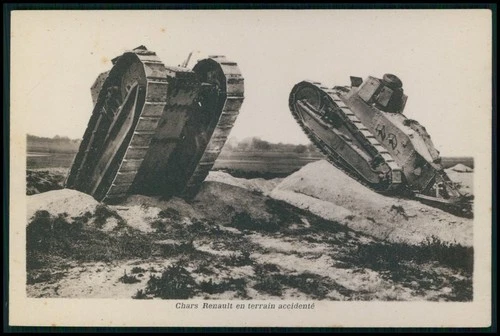 dd Military vehicle Tank WWI ww1 war original old c1915-1925 French postcard
