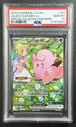 LILLIE'S CLEFAIRY EX PSA 10 2025 POKEMON JOURNEY TOGETHER #184/159 JTG EN SIR 01