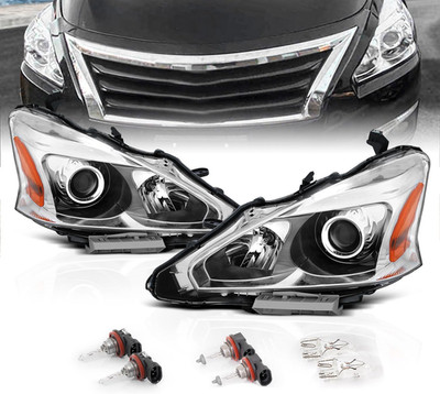 for 2013-2015 Altima 4Dr Sedan Projector Chrome Housing Halogen Replacement Head