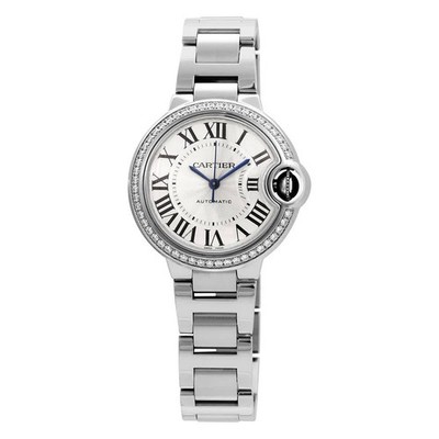 Cartier Ballon Bleu Automatic Diamond Silver Dial Ladies Watch W4BB0023