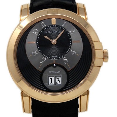Harry Winston Midnight Big Date 450/MABD42RL.K Rose Gold Leather 1YrWTY #845-1