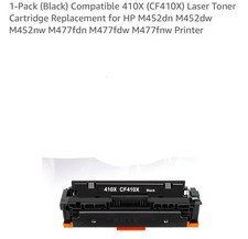 1 Piece Laser Toner Cartridge H-CF410X, HP M452dn, M452nw M477fdn, Color Black