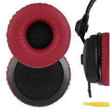 Geekria Protein Leather Ear Pads for Sennheiser HD25, HD25SP Headphones Red