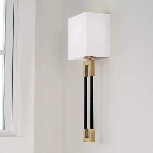 Capital Bleeker 19" High Aged Brass and Black Wall Sconce - Picture 1 of 6