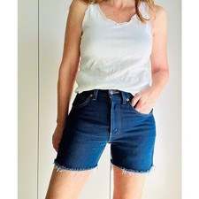 Vintage Levi's Cut off Jean Shorts Dark Wash Size 30 Waist Slim Fit Stretch