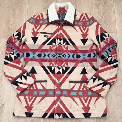 Double D Ranch Sz Large Good Robe Jacket Julianne Hough Aztec Pattern Shearling