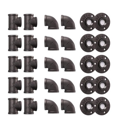 Home TZH Pipe Fitting, 30 Pack 1'' Grey Floor Flange/Elbow/Tee 1 Inch, Gray