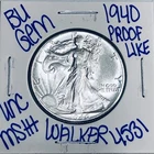 1940 BU UNCIRCULATED WALKING LIBERTY SILVER HALF DOLLAR AUTHENTIC U.S. MINT 4531