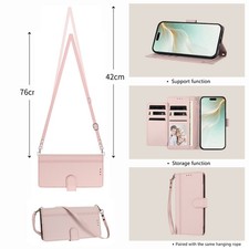 9 Card Slots Wallet Case For OPPO Sony Xiaomi Leather Crossbody Flip Stand Cover